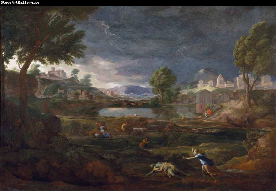 Nicolas Poussin Landschaft mit Pyramos und Thisbe